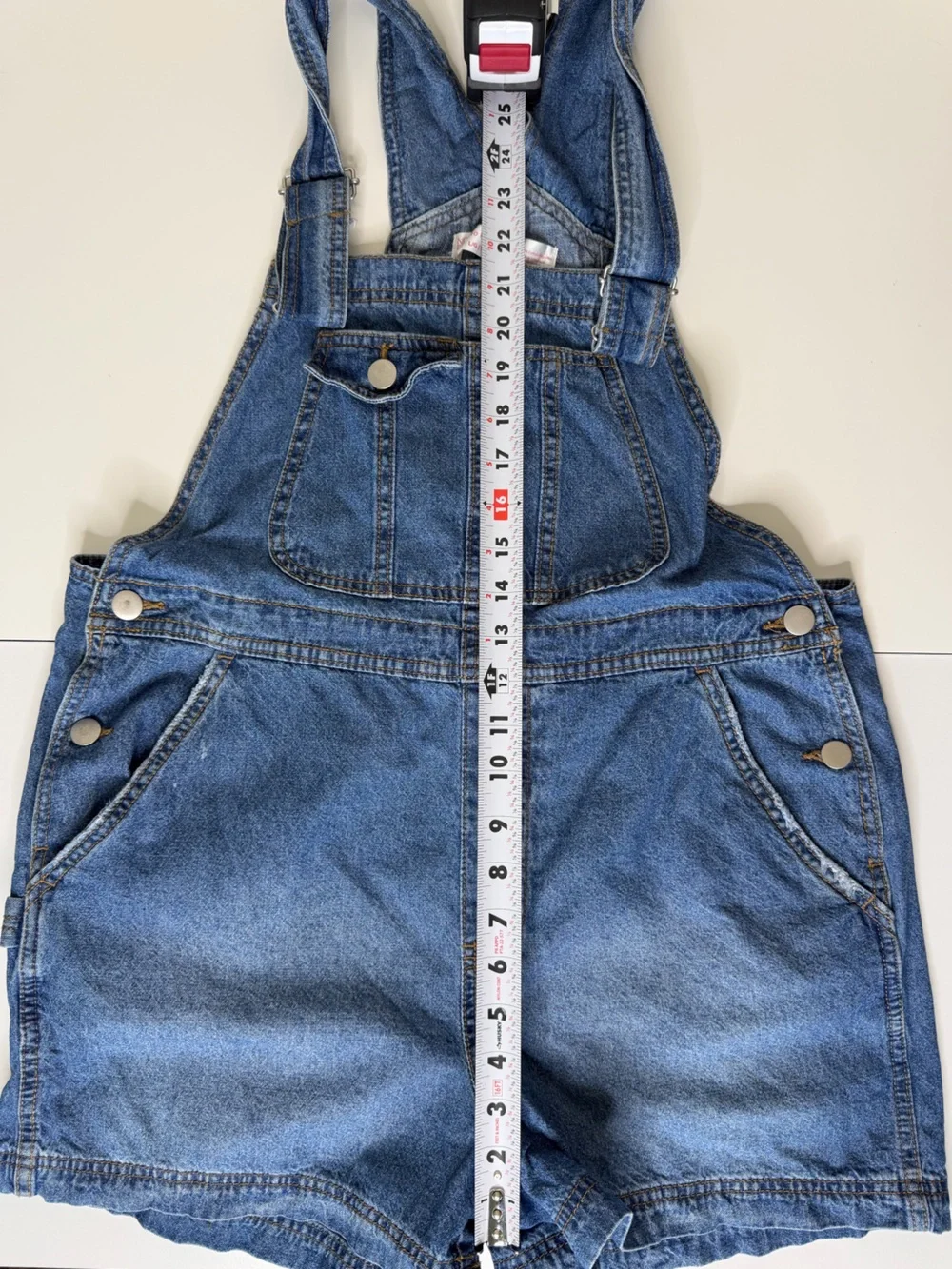 No Boundaries Blue Denim Short Overalls